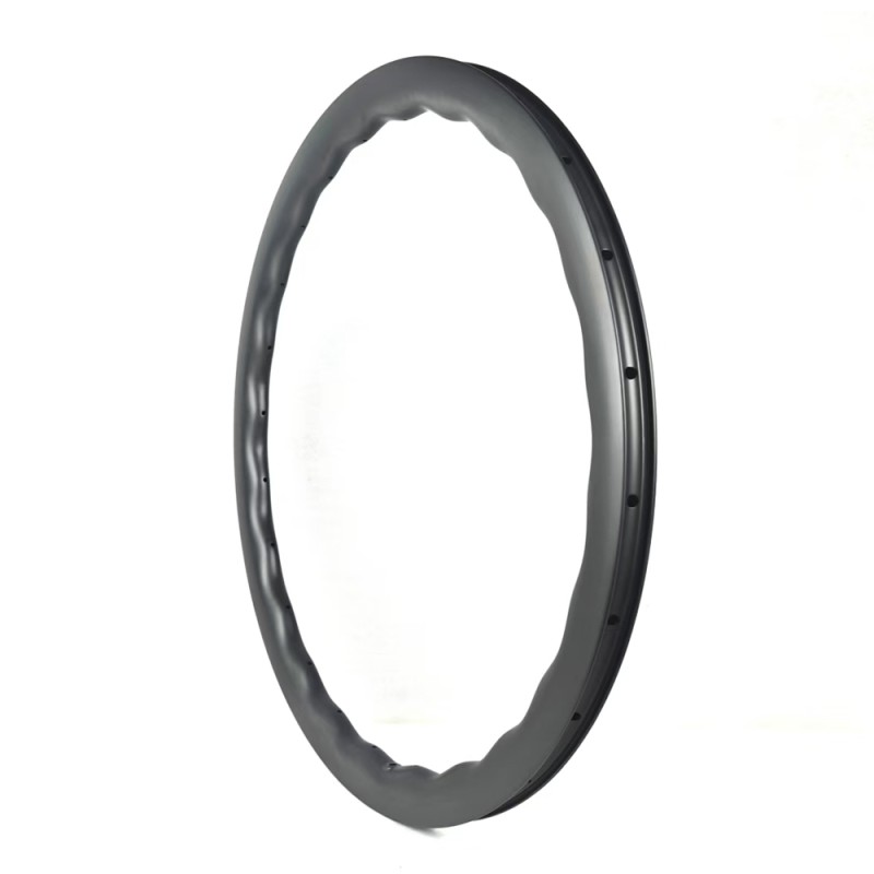 XSR40452619 700C 26mm 宽 45mm 框高 碳纤维波浪轮圈